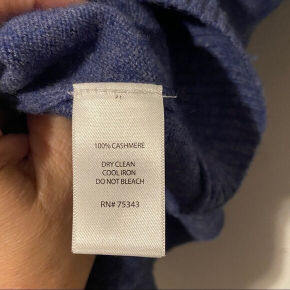 Womens Size Medium 100% Cashmere Long Sleeve Uneven Hem Sweater Office Staple - Picture 7 of 9